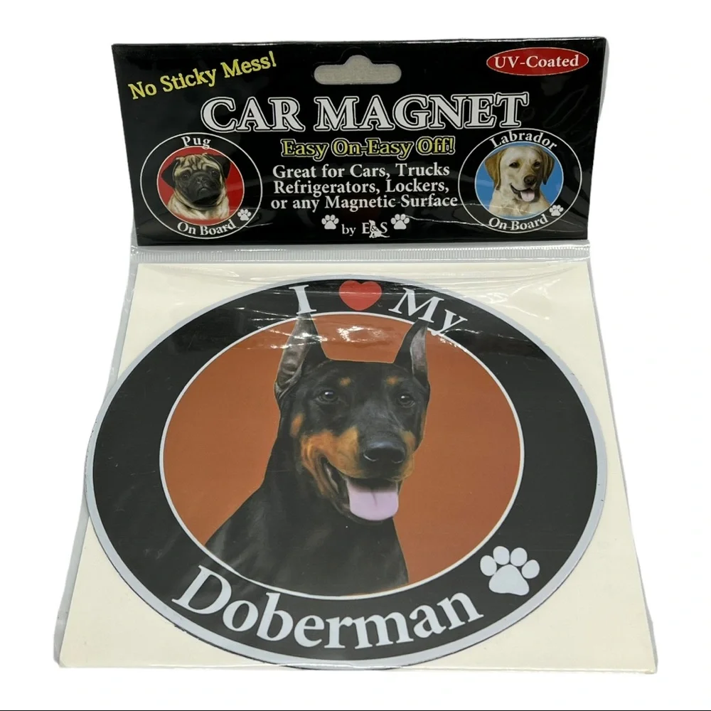 I Love My (Dog) Car or Fridge Circular Magnet - New ~ Great Gift